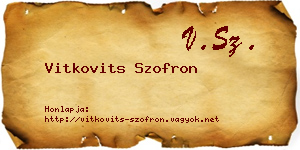 Vitkovits Szofron névjegykártya